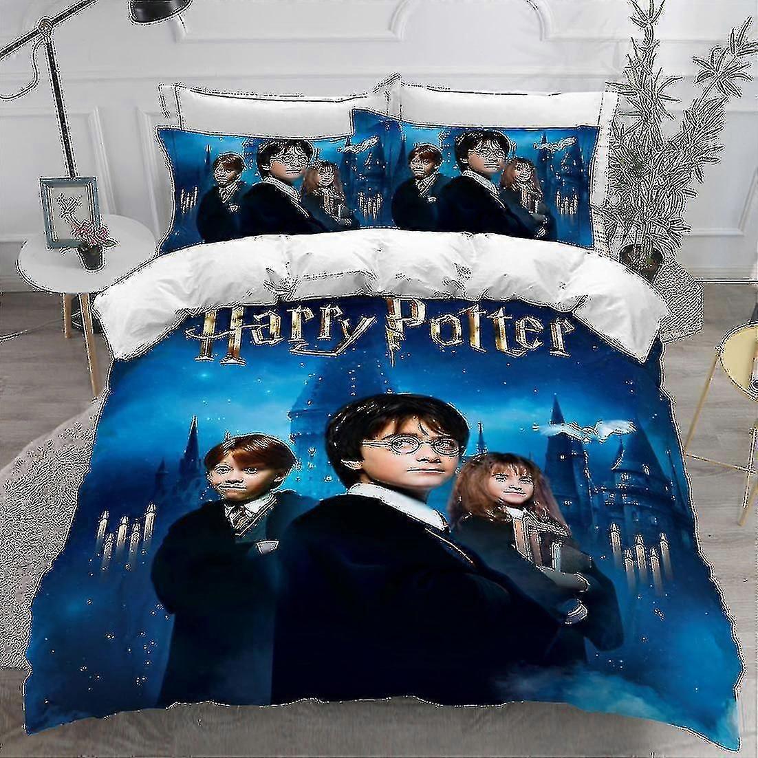 Harry Potter 3D Impresso Roupa de cama Set Edredom Capa Colcha Tampa Travesseiro Duplo Simples Crianças