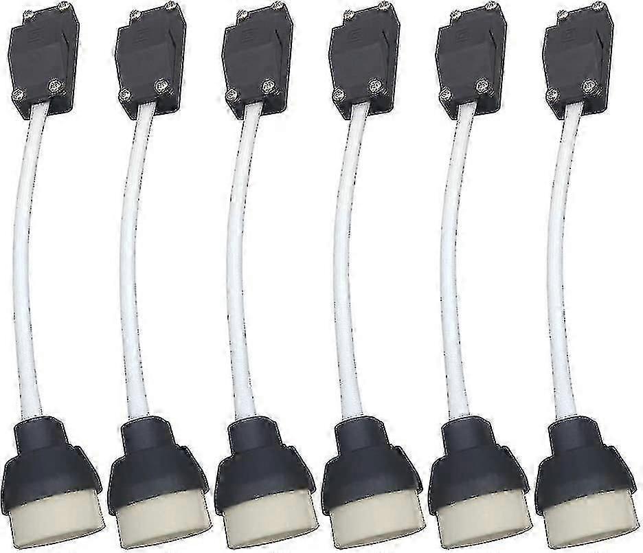 6-Pack GU10 Lamp Holder with Ceramic Base, Terminal Block, Cable & Insulation