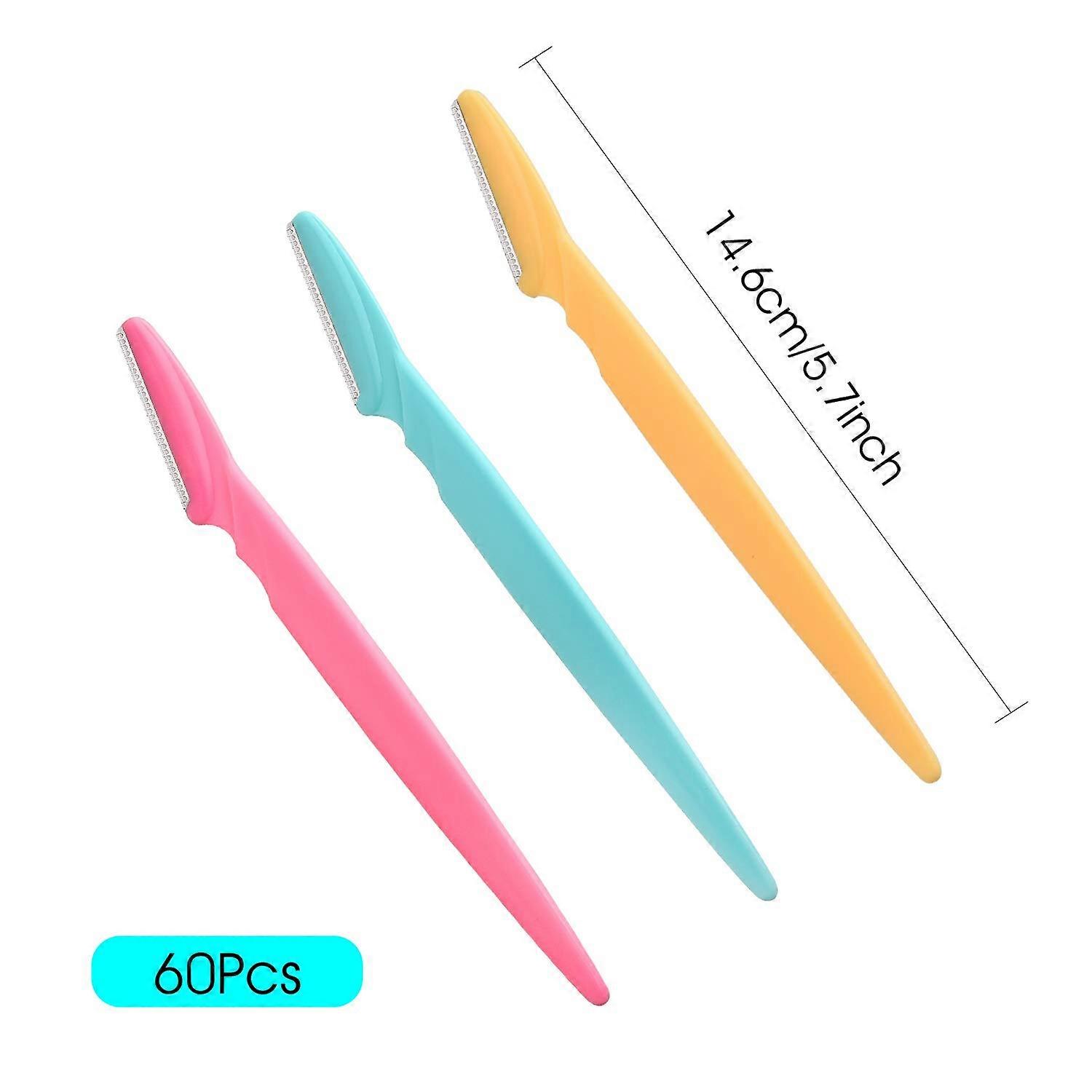 60Pcs Eyebrow Razor Shaper Shavers Trimmers for Women and Men Face Hair Removers Multipurpose Exfoliating Face Razor