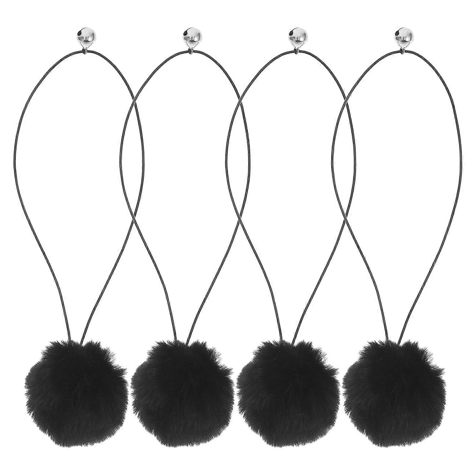 Raindrops 4pcs Interactive Cat Balls Toy with Bell for Cat Trees Replaceable Dangling Toy for Scratching Post Hanging Plush Balls with Rope