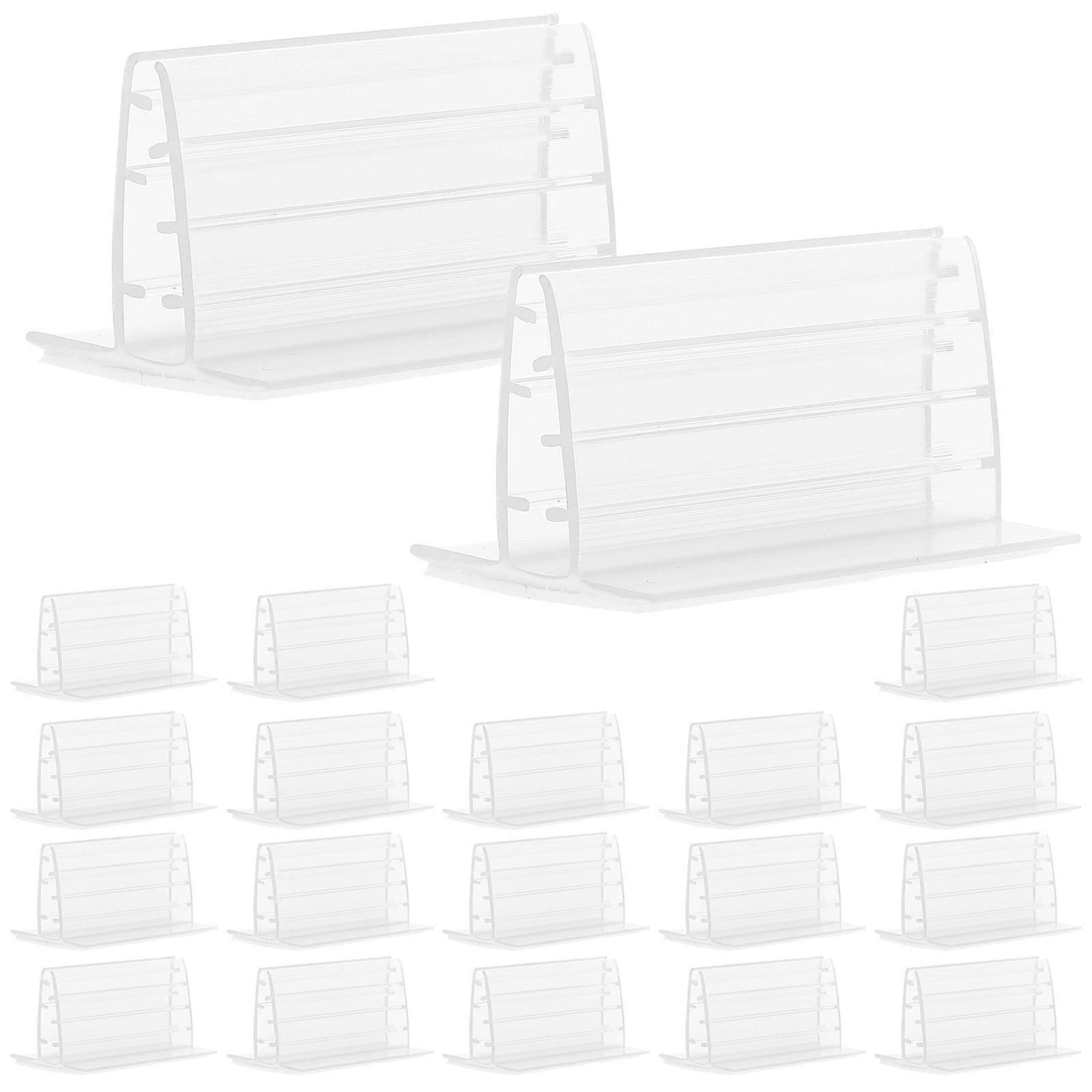 20pcs Adhesive Sneeze Guard Panel Holders Compact Sign Holders for Cards, Photos, Receipts – Sturdy & Easy to Use for Retail Displays & Home