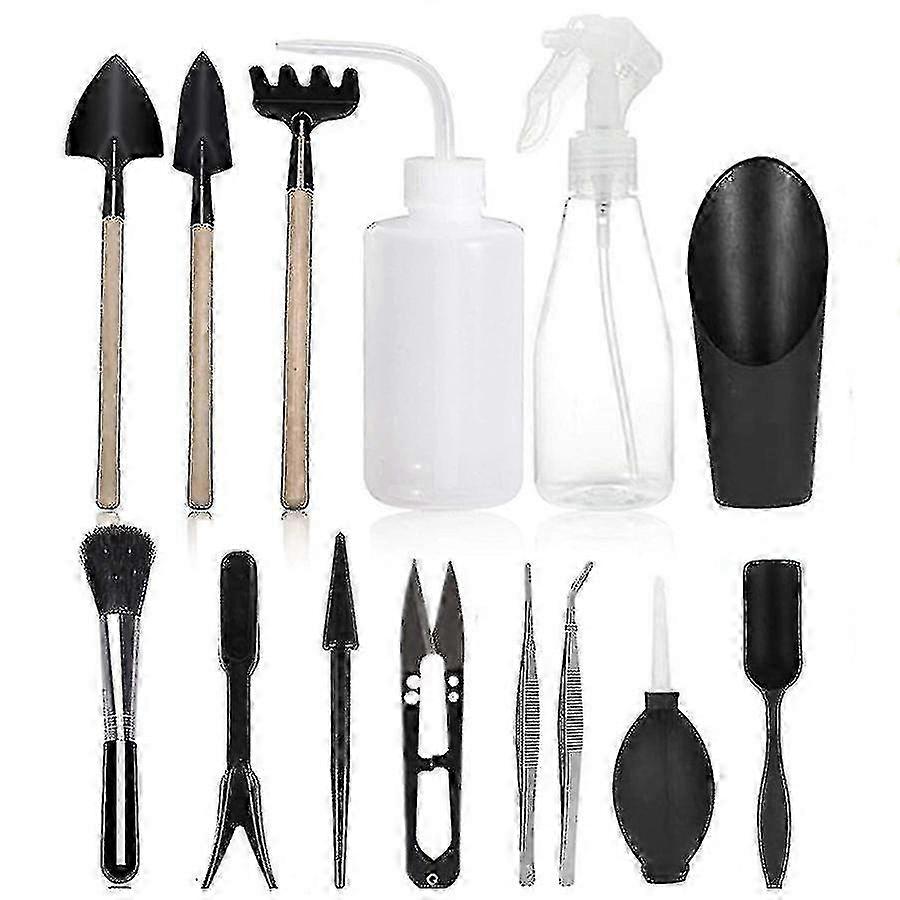 14 pcs mini garden planting and watering tool kit for plant care, suitable for succulent plants, includes essential tools for easy maintenan