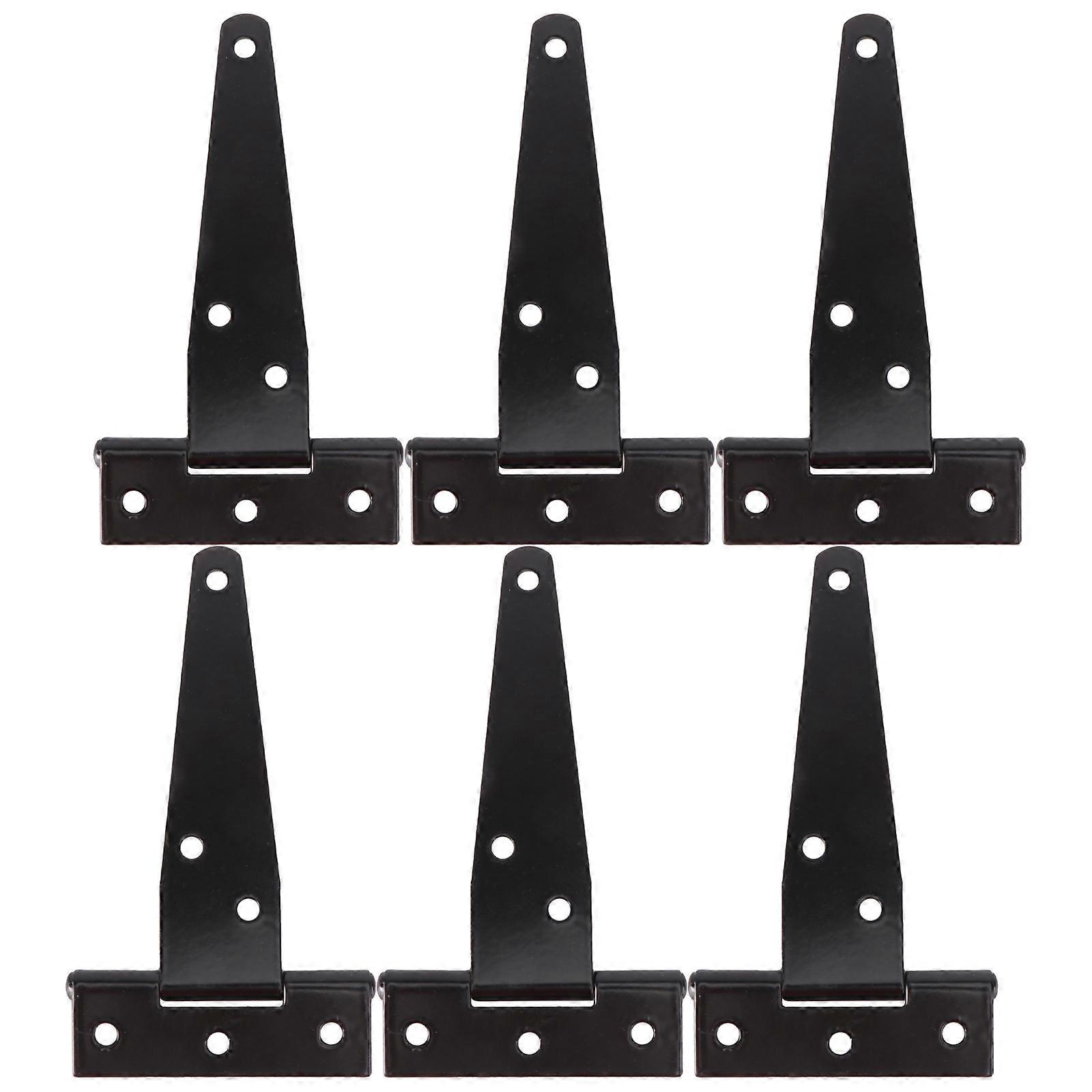 Weld On Gate Hinges T Shape Rustproof Duty Shed Hinge Door Gates Hinges Black 4 Inch 6Pcs