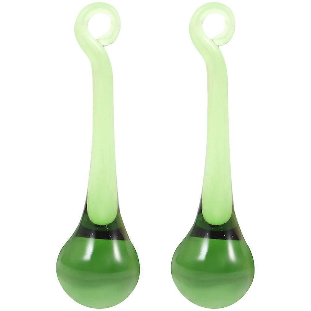 Hanging Crystal Pendant Elegant Indoor Adornment Green 5.30X1.50X1.50CM Decoration 2Pcs