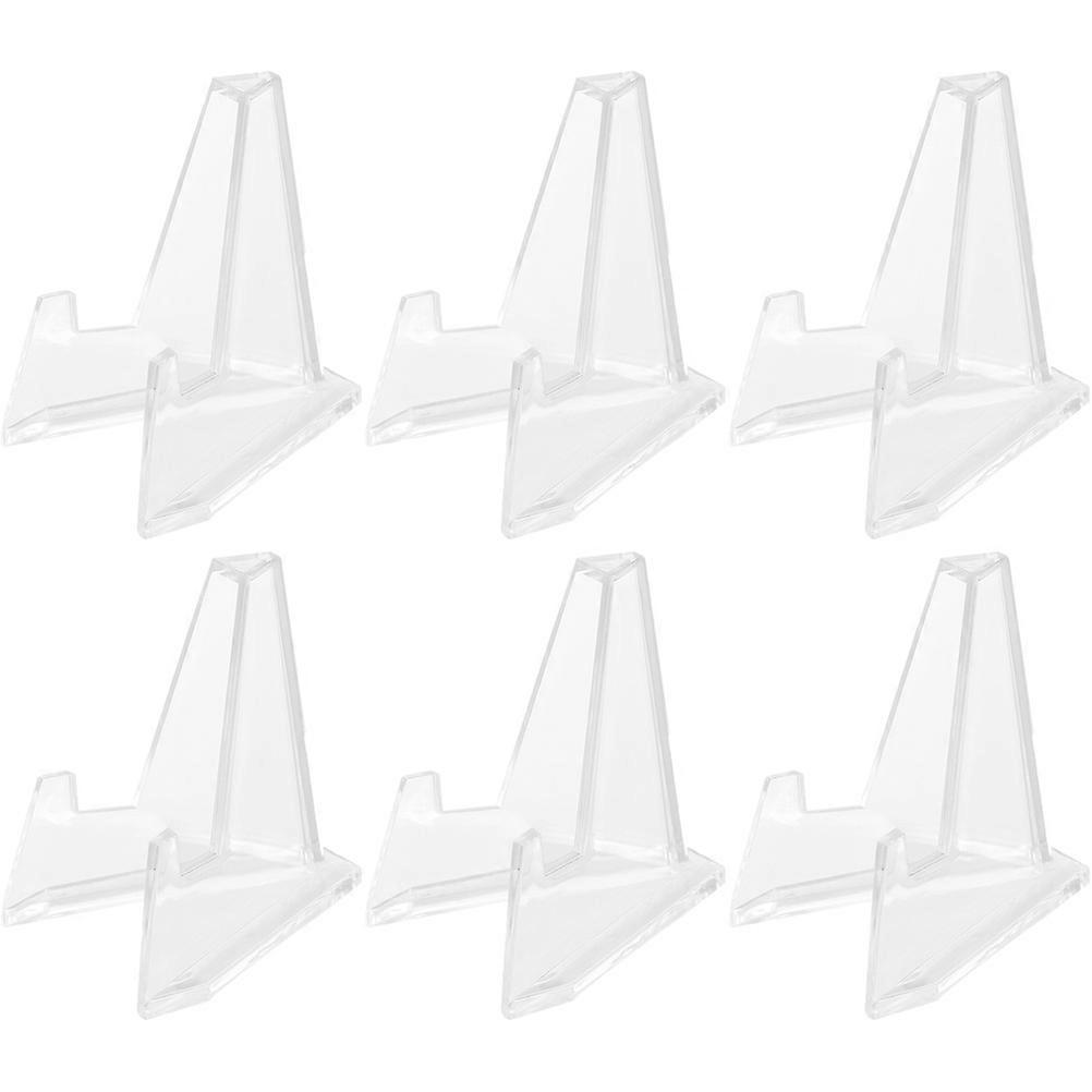 Clear Badge Display Stands Stable Storage Racks Protective Support Transparent Acrylic Display Holders 6Pcs