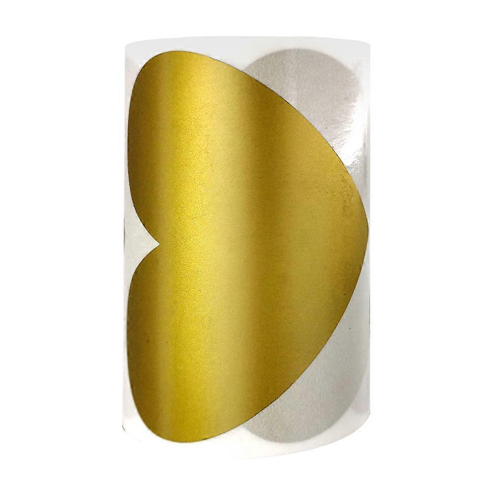 Valentine's Day Sticker Roll Love Shaped Label DIY Adhesive Decals Creative present for Girls Kids Golden 8x7cm Scratch-off 100 Pieces
