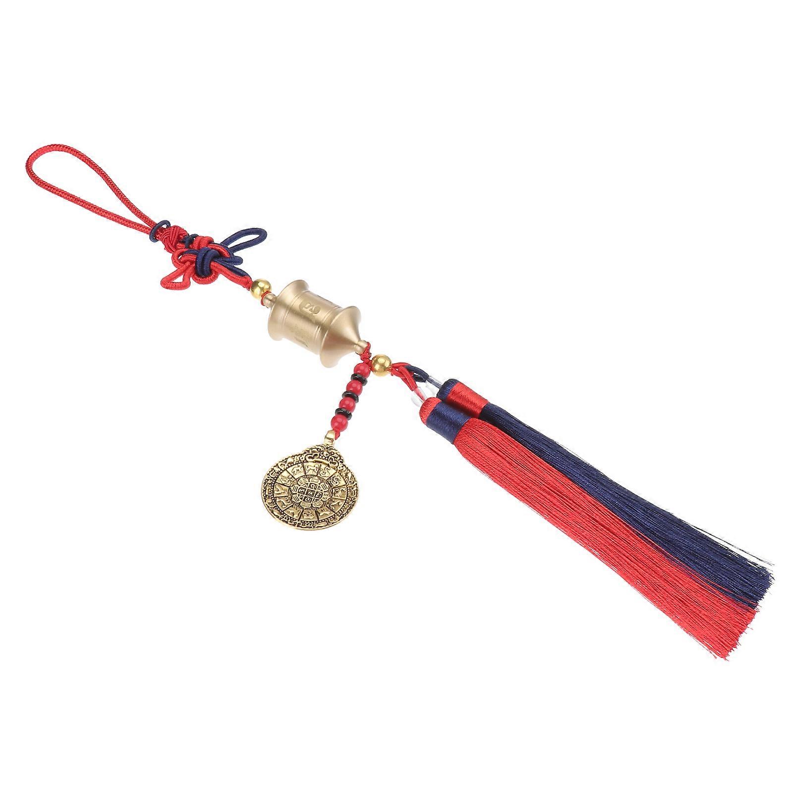 Hanging Accessories Copper Car Pendant For present Traditional Round Red Home Use 1Pack