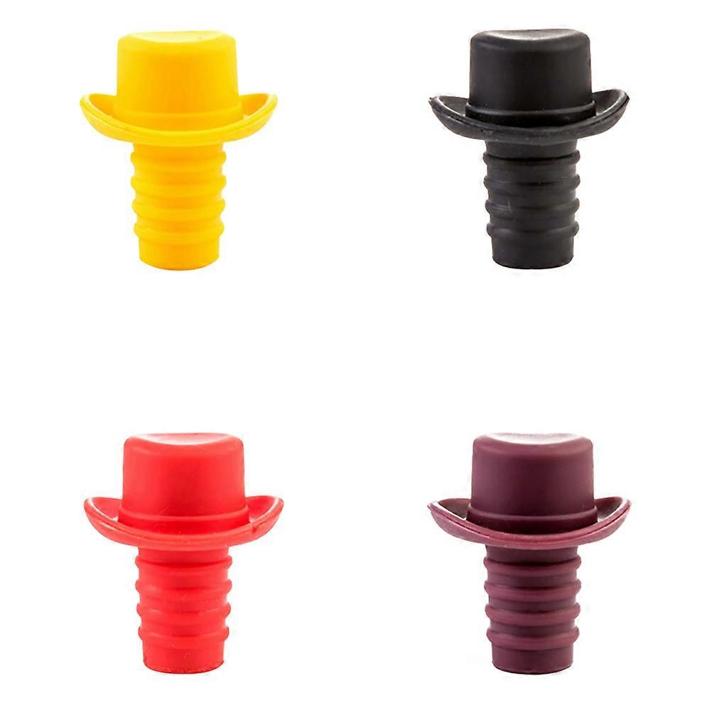 Silicone Stoppers Sealed Dining Table Accessories Assorted Color 5X5X2cm Preserve Flavor 4Pcs