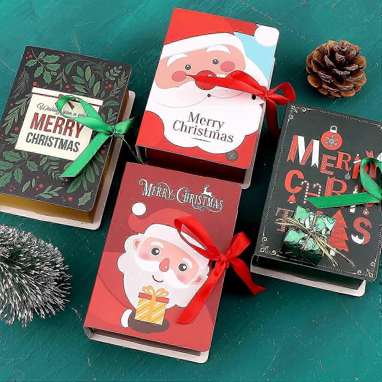 24 Pieces Christmas Candy Boxes Xmas Creative Paper Favour Gift Treat Box