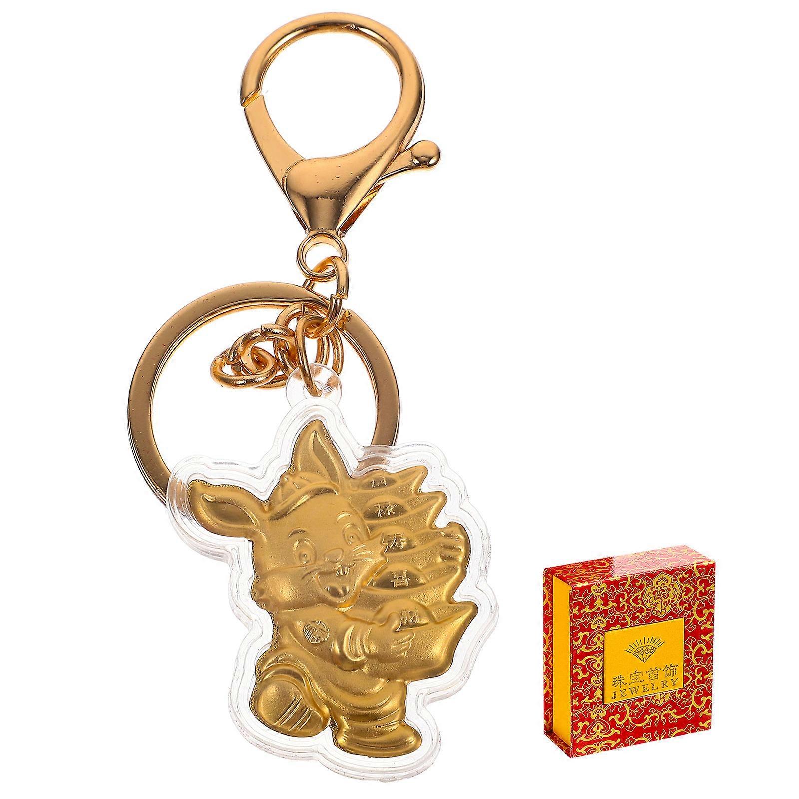 Bag Zipper Pendants Rabbit Shaped Keychain Golden Color Compact Size Festival present 1Set