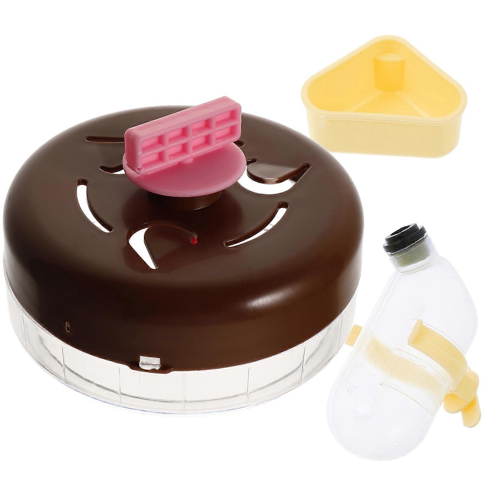 Small Pet Water Bottle Hamster Cage Accessory Set Home Use 11.00X11.00X6.80CM Running Wheel 1Set