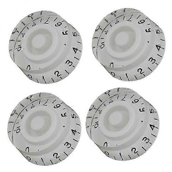 4x4 Stück Gitarrenknopf Acryl Speed Control Knopf für E-Gitarre weiß