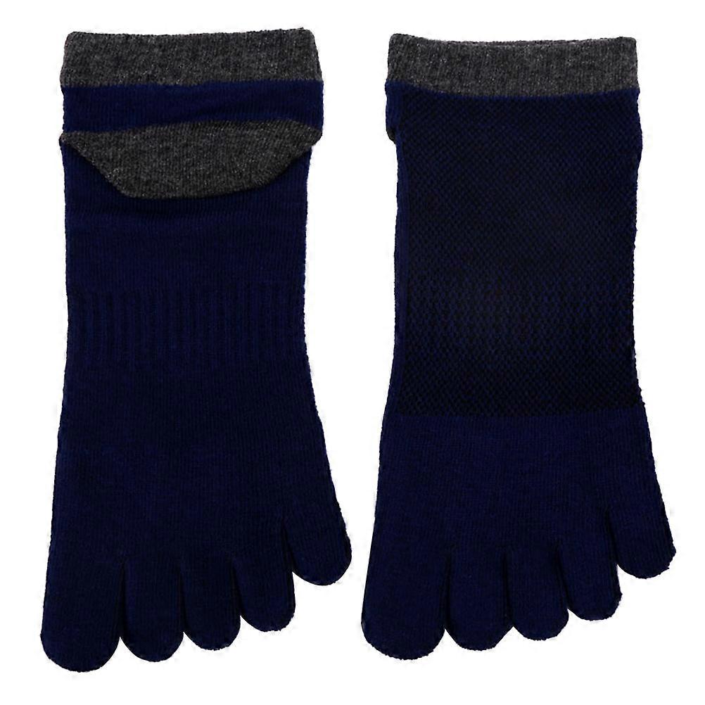 Crew Sport Socks Breathable Sweat Absorbing Split Toe For Men Boys Navy 2Pair