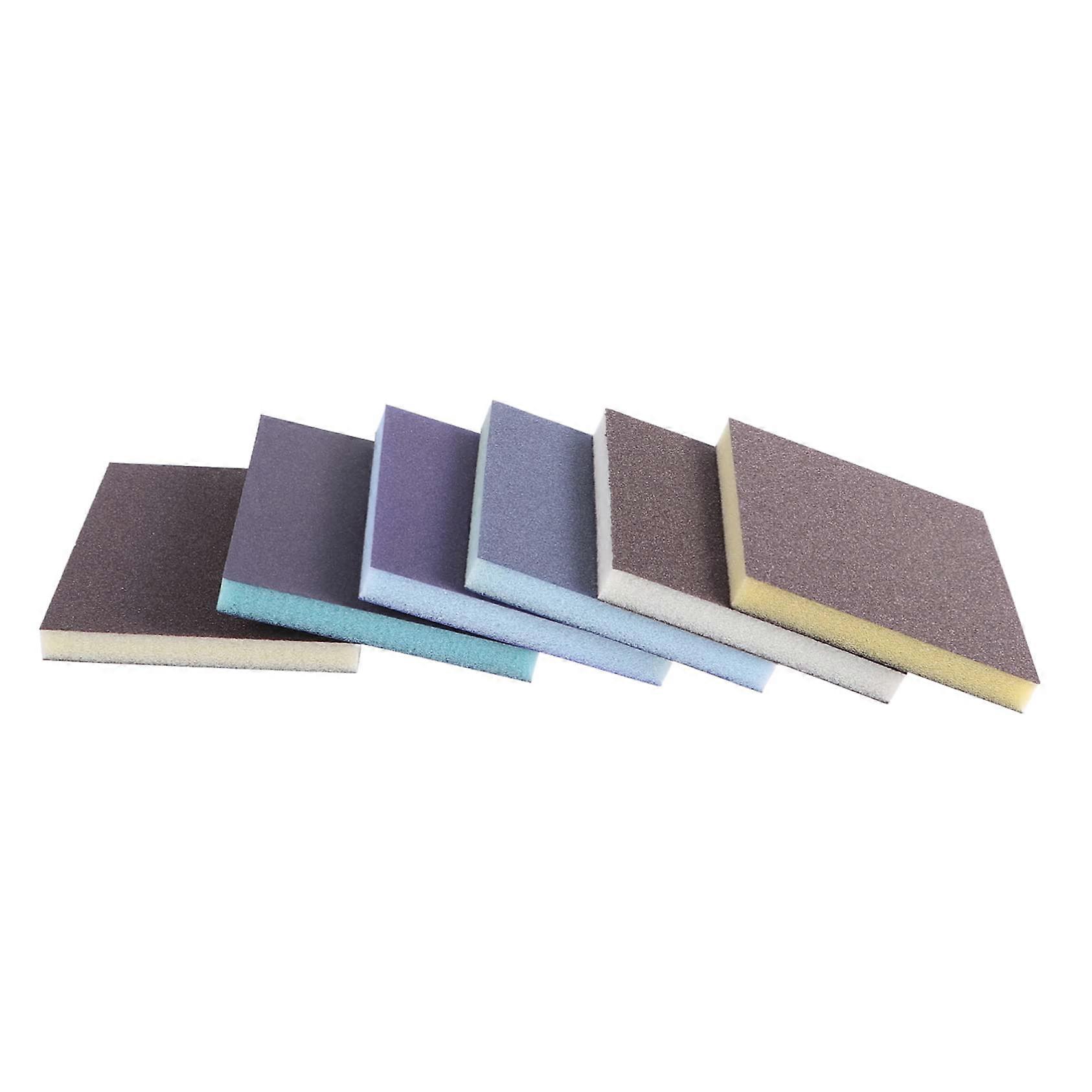 Pack of 6 Reusable Sandpaper Sponge Sanding Blocks for Wet Dry Polishing with Various Grit Options
