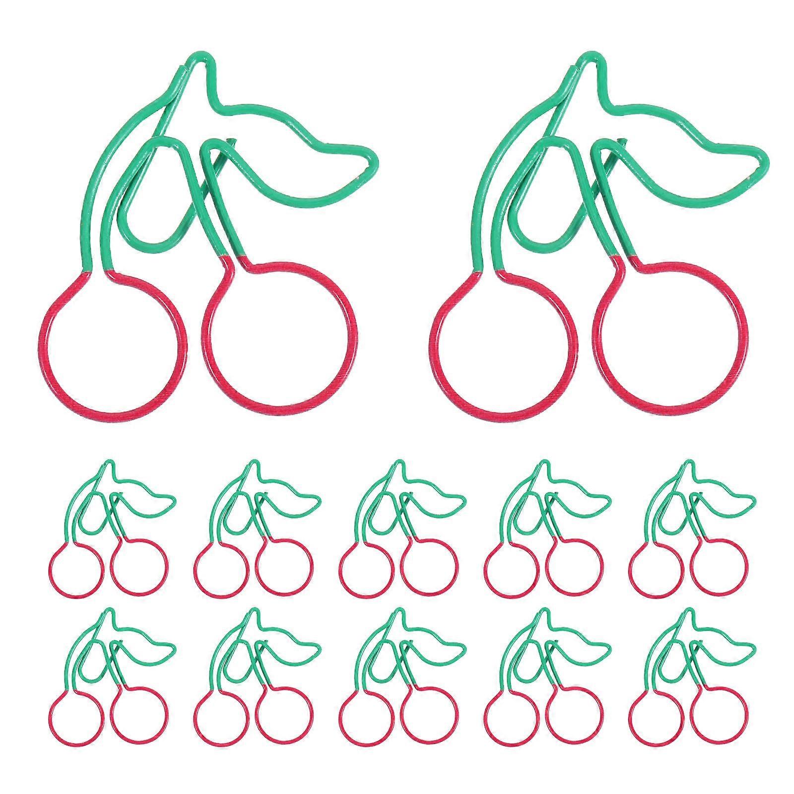 20PCS Cherry Shaped Metal Paper Clips, Fun Decorative Bookmarks for Office, School, and Home Stationery Use – Secure Grip, Unique Design
