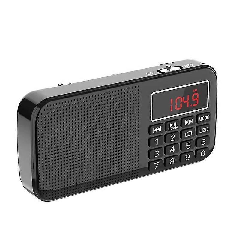 J-725 Rechargeable Portable Radio FM Radio with 3000mAh Rechargeable Battery Small Digital Portable Radio with Clock/Alarm and Emergency Light