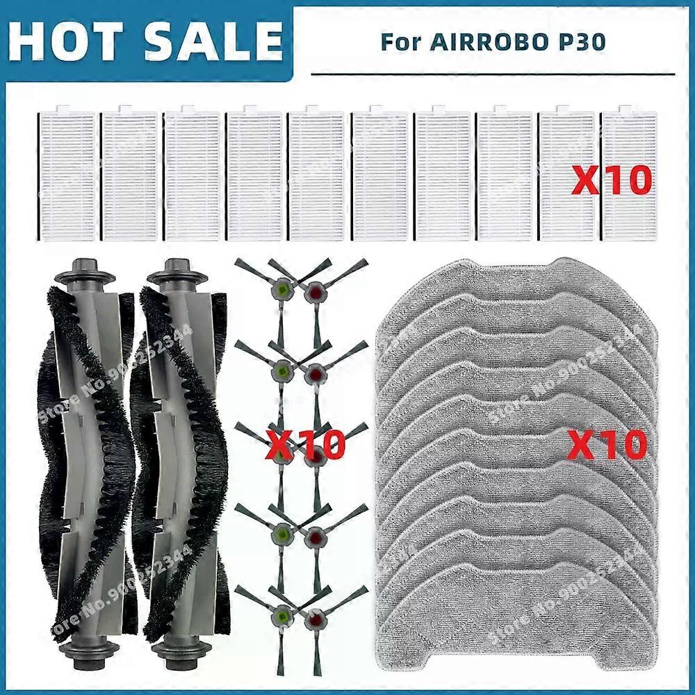 Compatible For AIRROBO P30 Replacement Parts Accessories Main Side Brush Hepa Filter Mop Cloth
