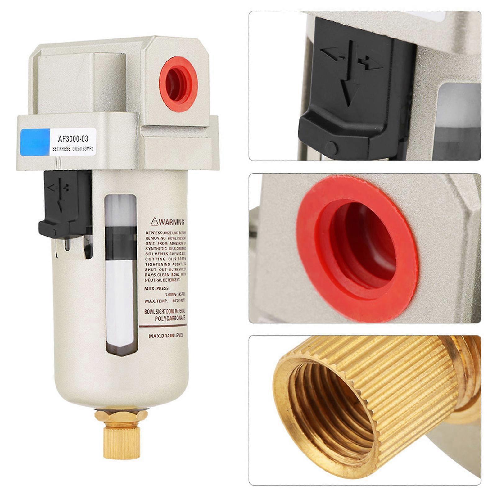 1 x AF3000-03 G3/8'' Inline Water and Moisture Filter for Compressed Air Compressor