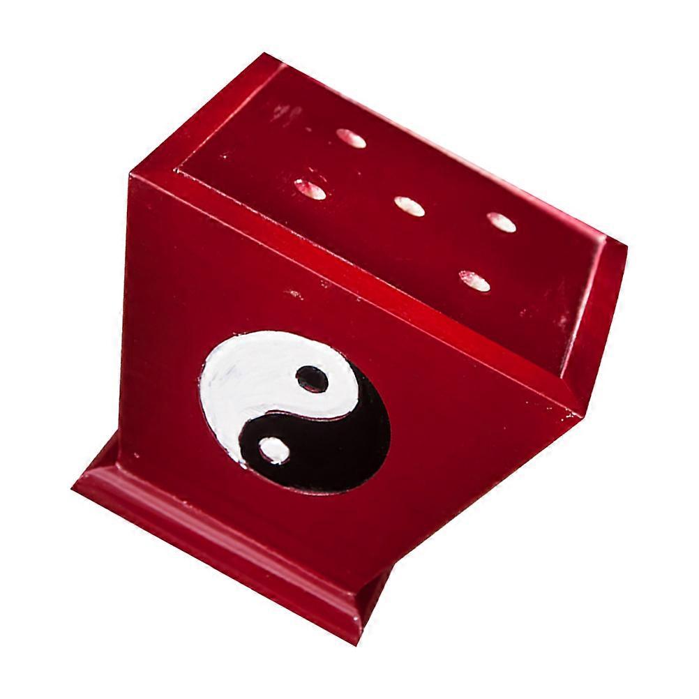 Wooden Flag Stand with Bagua Pattern for Taoist Flags Dark Red Synthetic Material