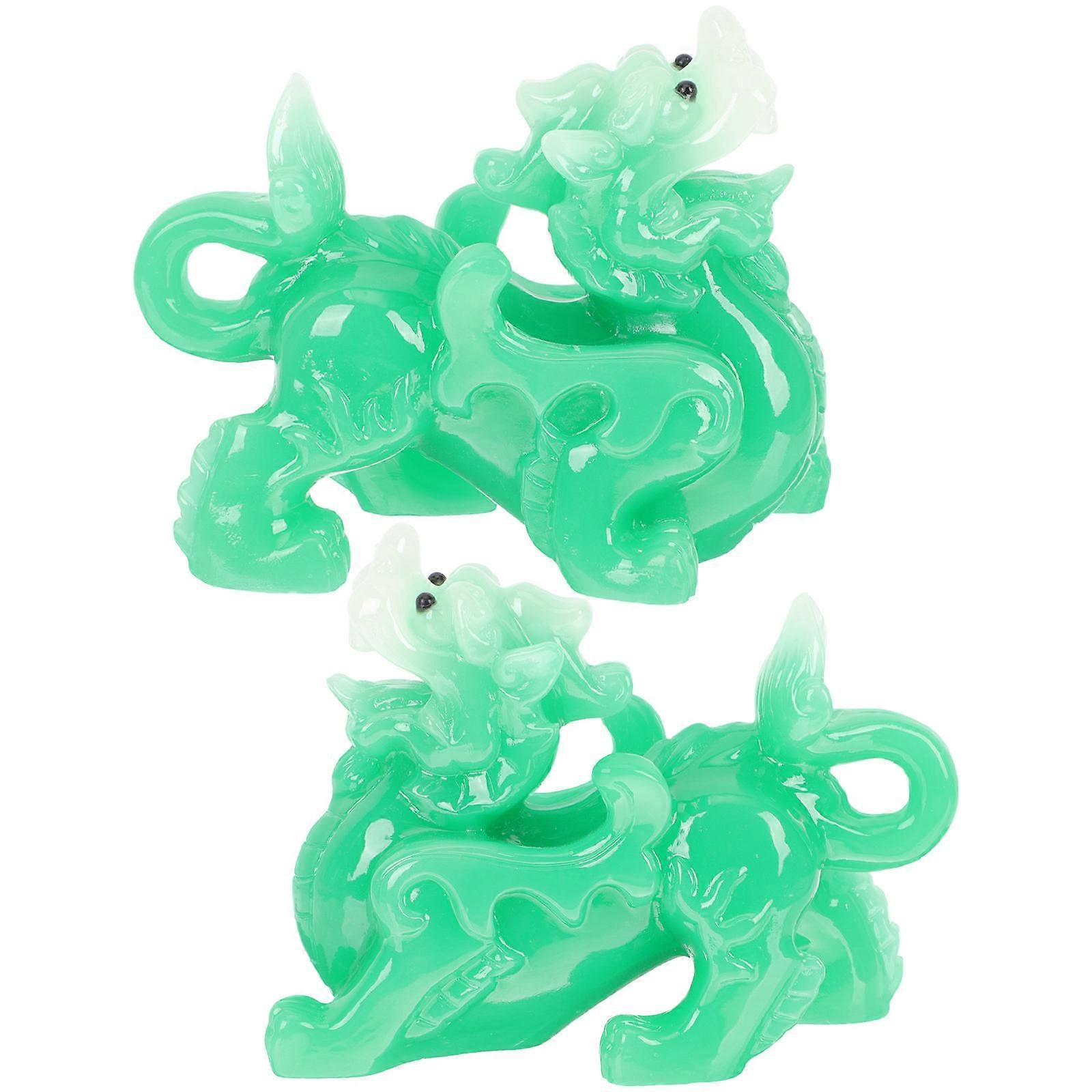 Resin Animal Statue Decorative Fortune Decor Bookshelf Decor Classic Design 11.00x9.00x5.50cm 2Pcs