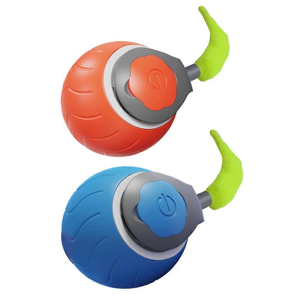 2Pcs USB Rechargeable Speedy Tail Pet Toy Interactive Automatic Moving Ball