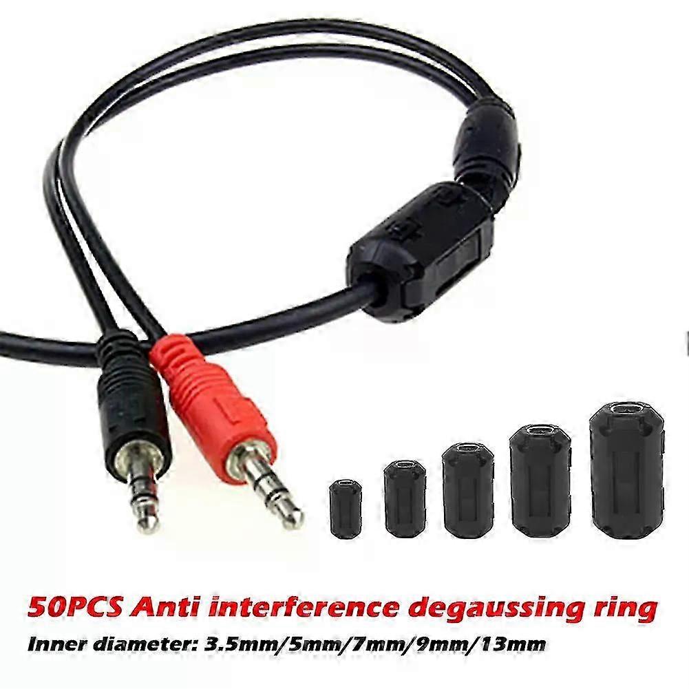 20 Anneaux Ferrite Antiparasites Clip – Filtre Anti-Bruit RFI EMI Pour Câbles 3.5 à 13 Mm, Noir