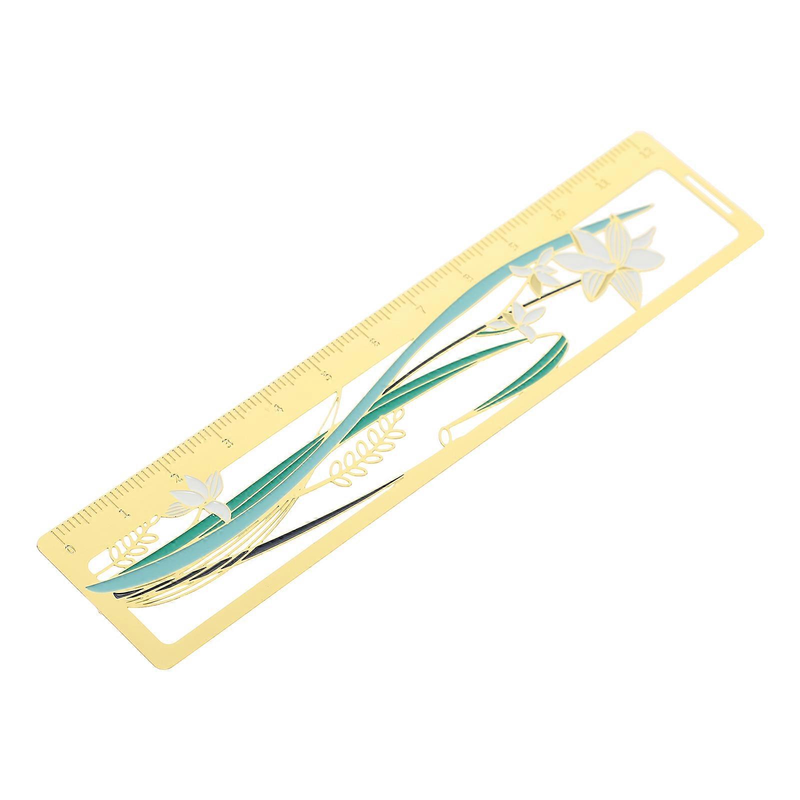 Brass Bookmark Ruler for Home Use Readers Students Writers