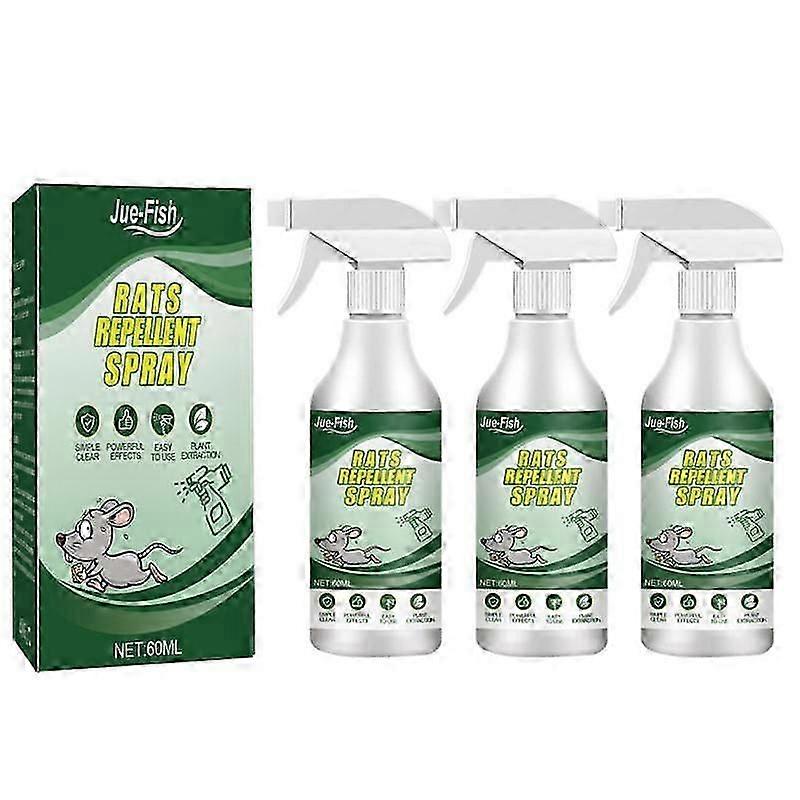 3 Flaschen Maus Repellent Spray & Ratte Spray Pfefferminzöl Natürliches Mäuse Repellent Perfekte Alternative zu Fallen & Köder