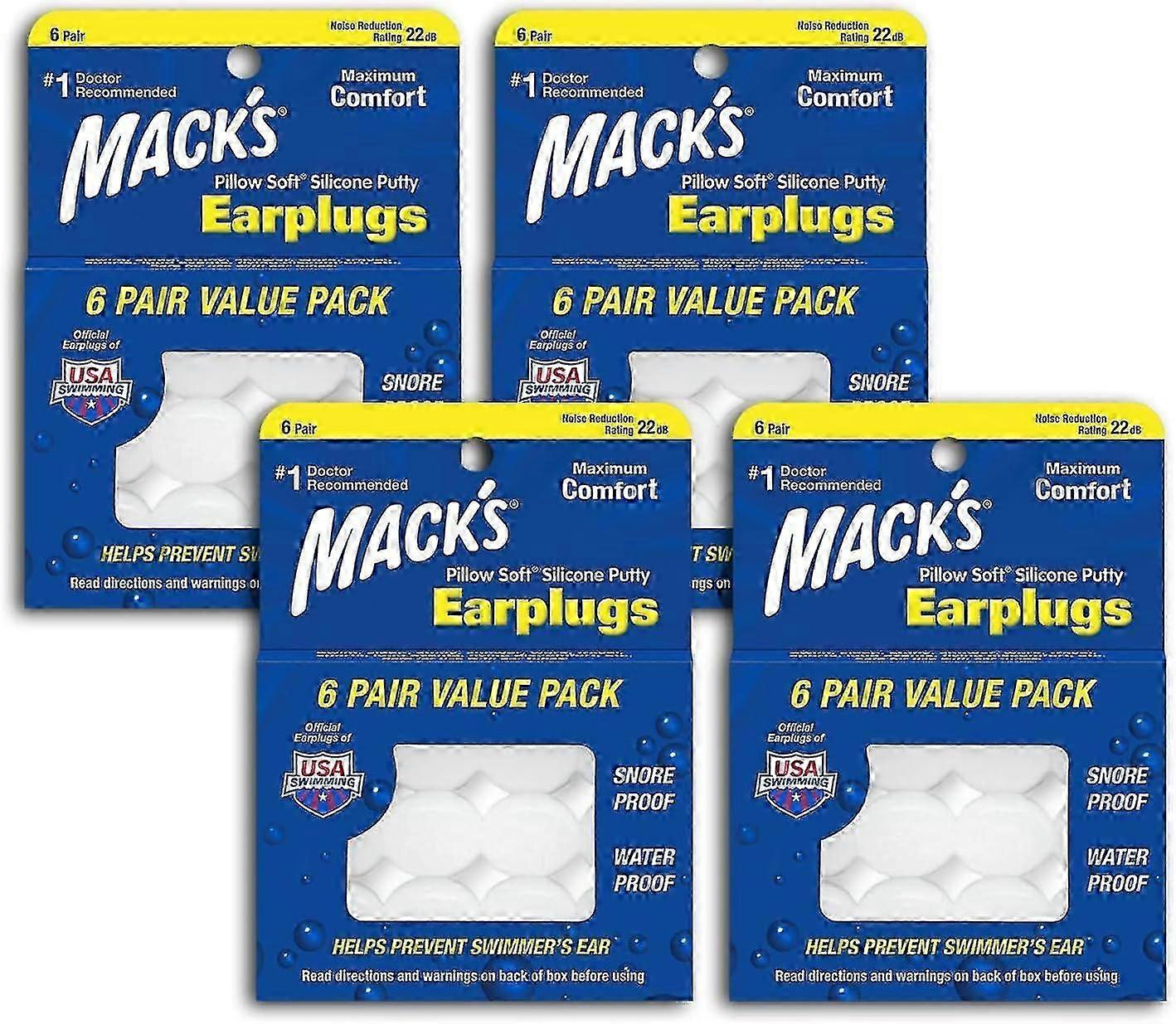 Pillow Soft Silicone Earplugs (4 Pack)