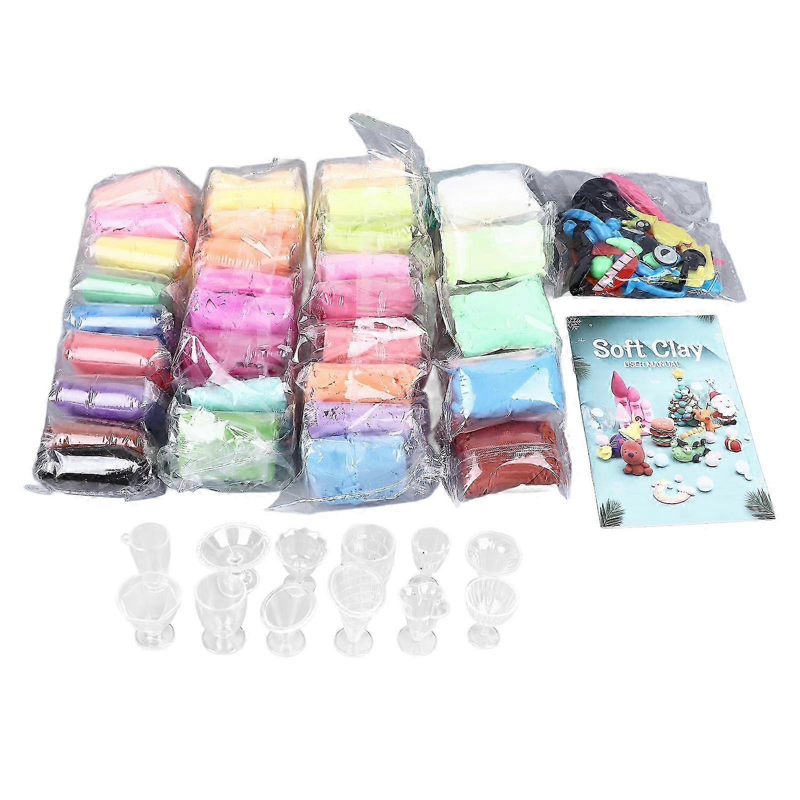 36色と子供の創造的な遊びのための彫刻ツールを備えた環境に優しいエアドライクレイセット