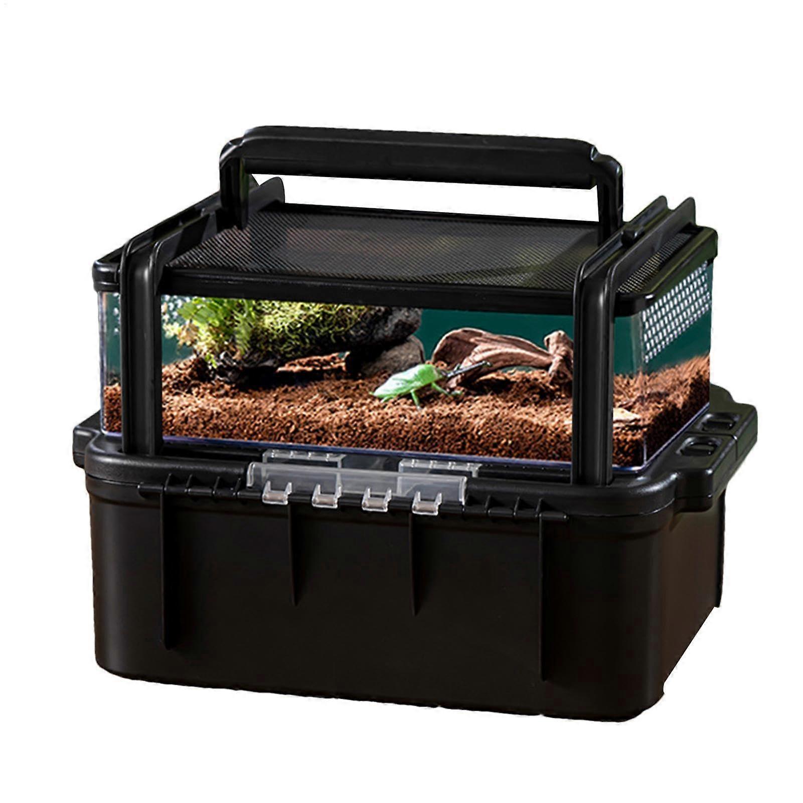 Reptile feeding box, reptile transport box, small animal habitat, outdoor reptile transport box, portable reptile enclosure, ABS C