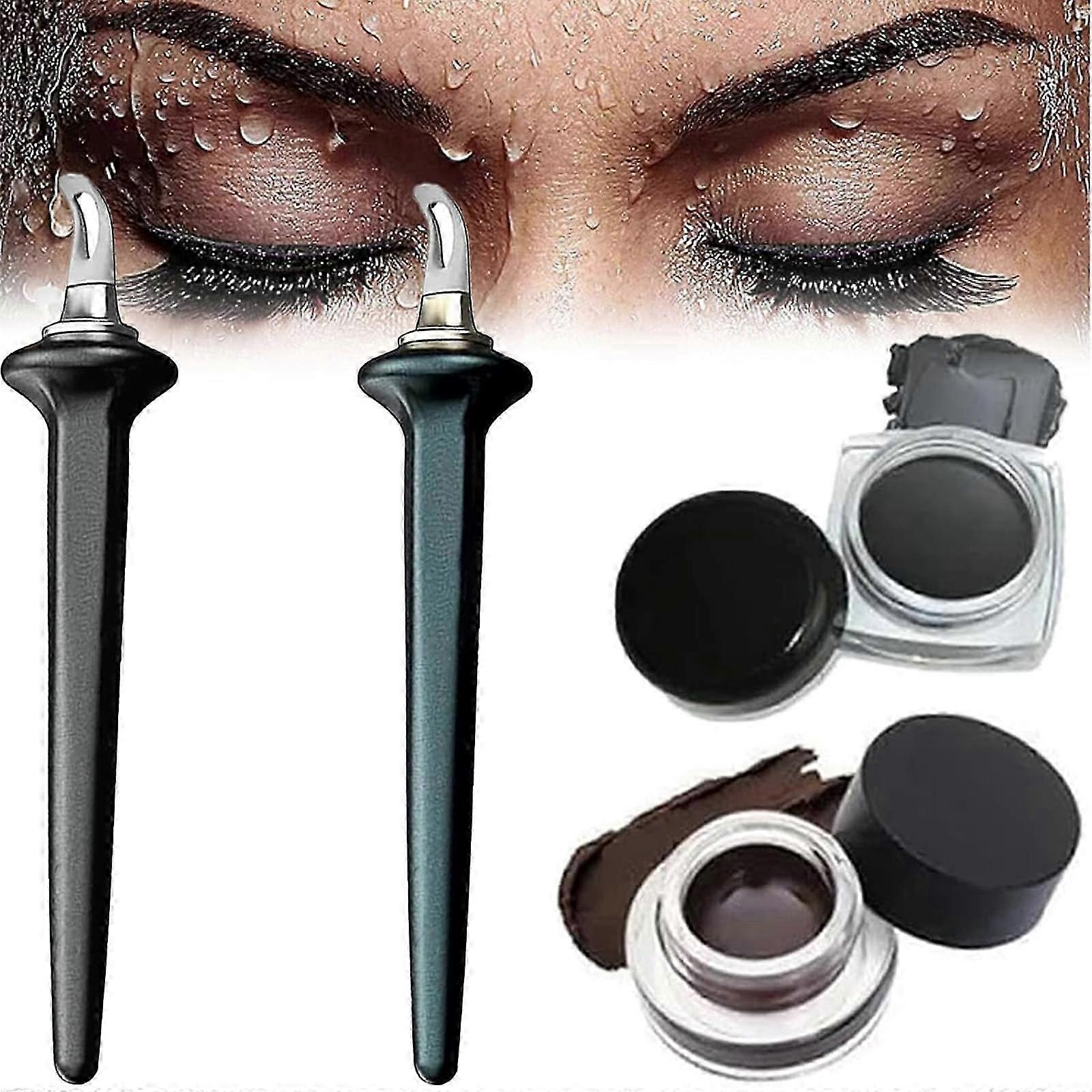 Flawless Eyeliner Tool Kit, Flawless Eyebrow Pencil, Silicone Tool Waterproof Eyeliner Kit, Simple Non-slip Eyeliner