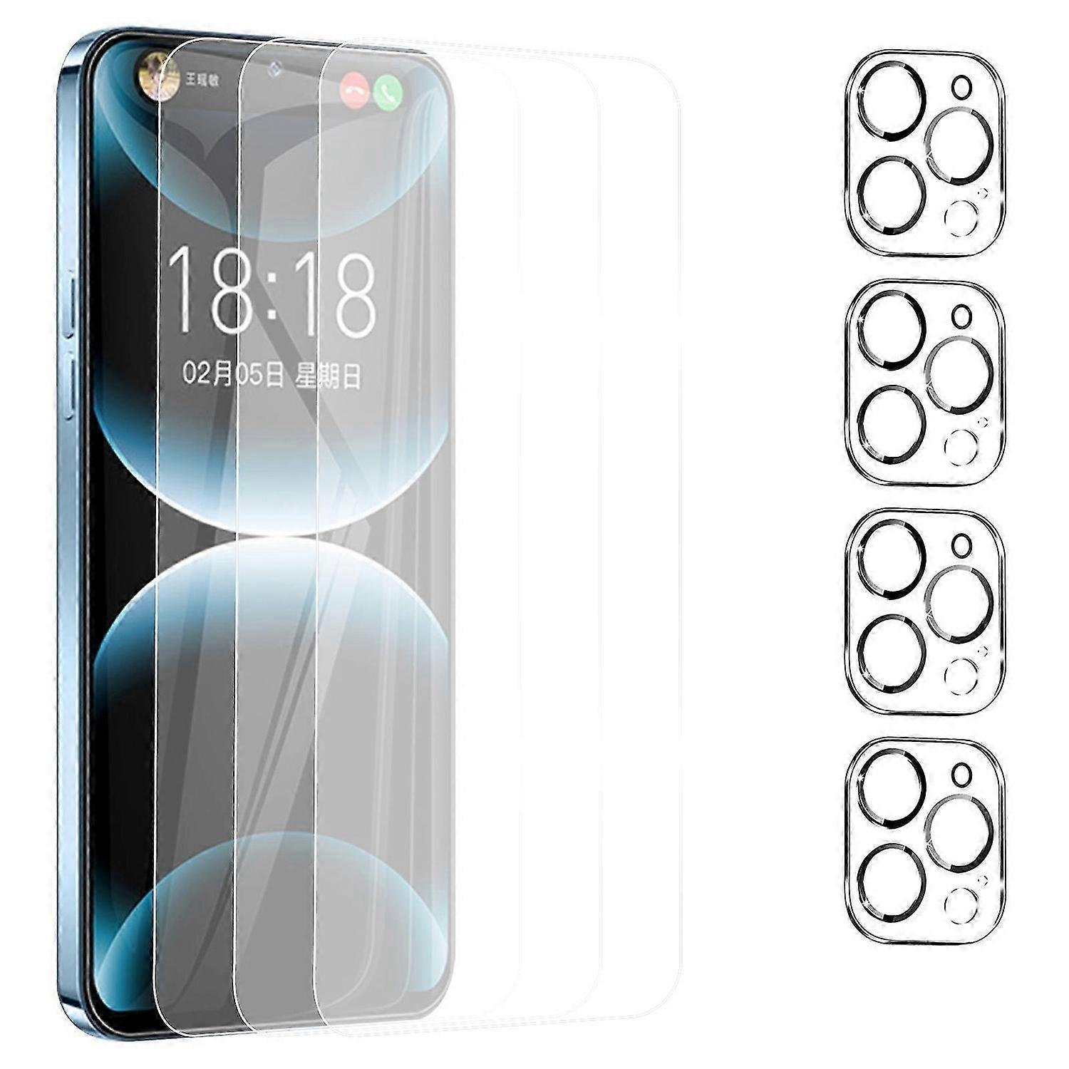 for iPhone 15 Plus 3 Pack Soft Hydrogel Film Screen Protector +3 Pack Camera Lens Protector, Upgrade