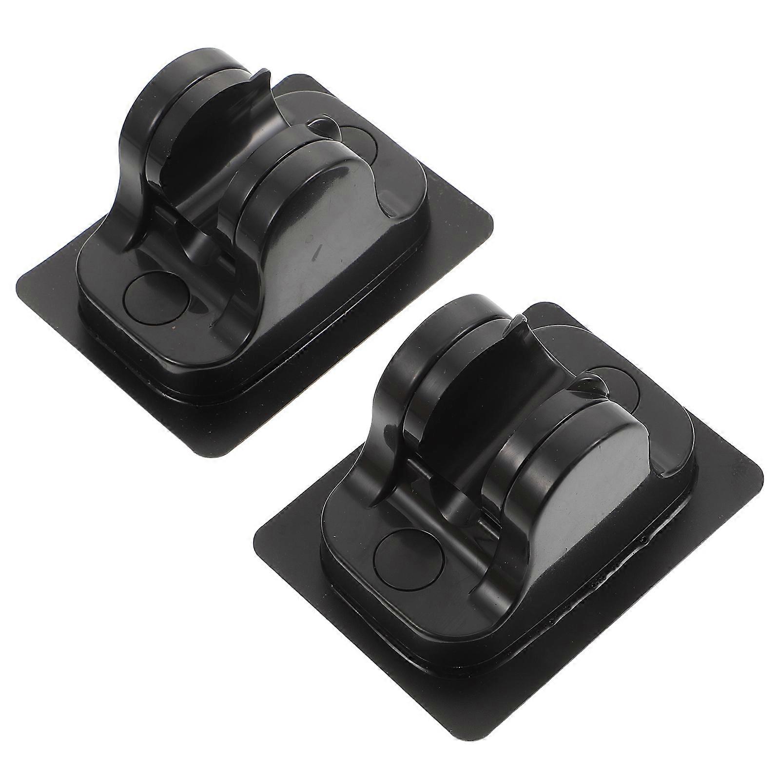 Adjustable Shower Bracket 2Pcs Black ABS No Punch Installation Bathroom Shower Bracket