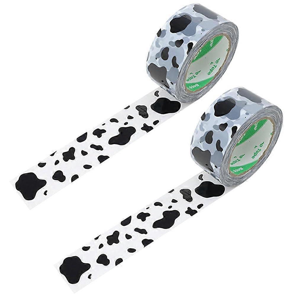 Black White Dots Parcel Tape for Cardboard Packaging (2 Rolls)