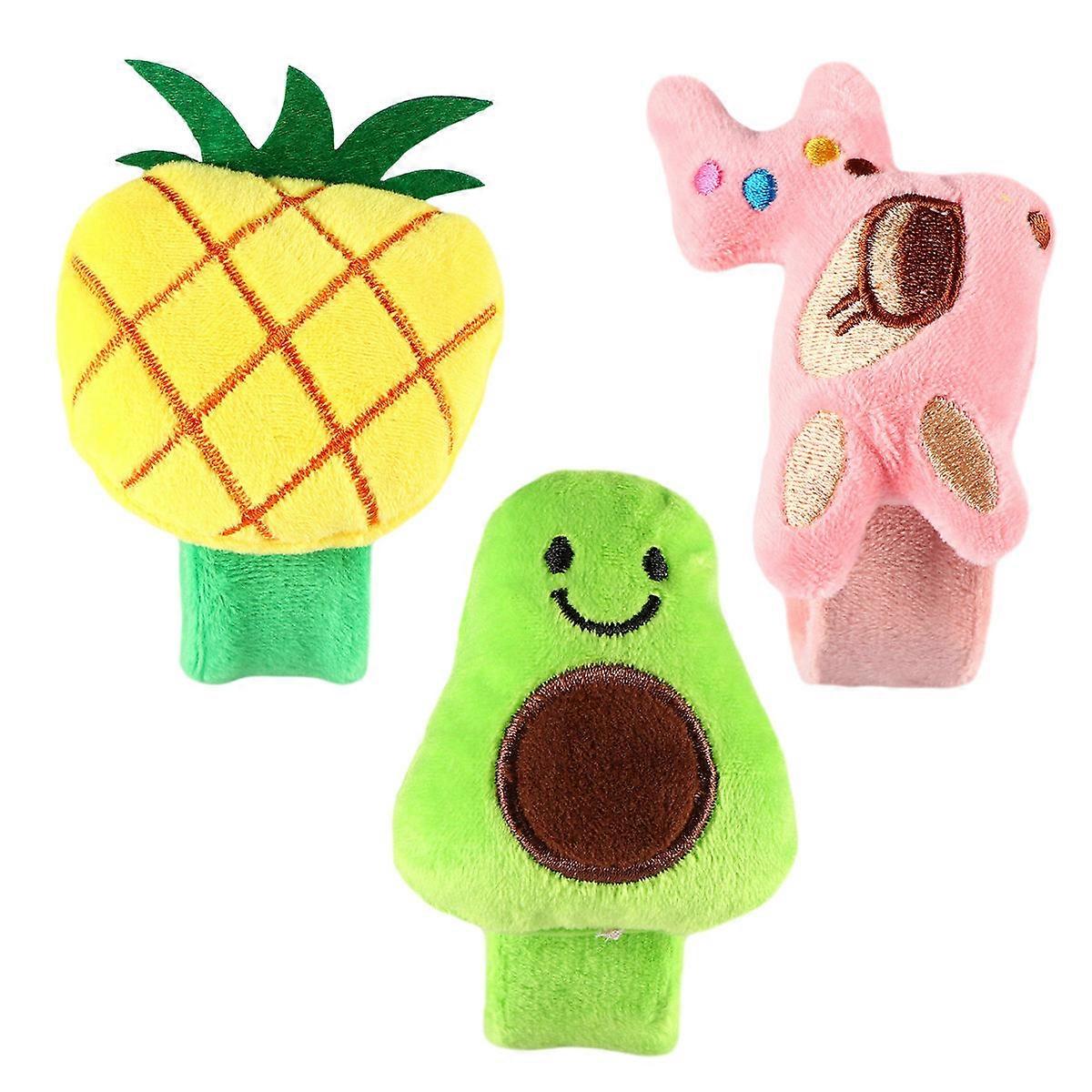 3pcs Adorable Plush Fruit Slap Wristbands for Avocado, Pineapple – Fun & Easy to Use Slap Bracelets