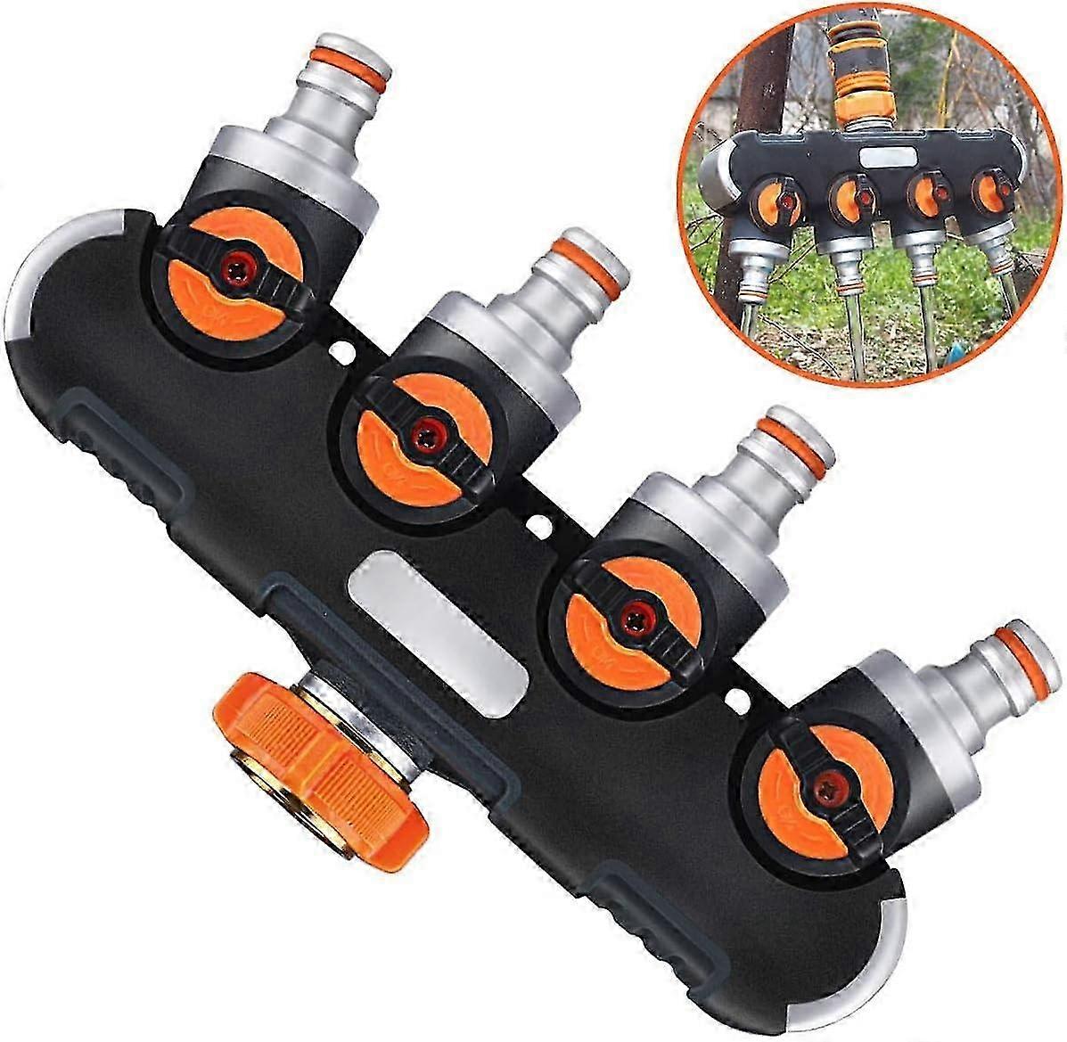Convenient 4-Way Splitter Hose Connector for Garden & Home - Versatile Outdoor Branching Solution for Easy Watering