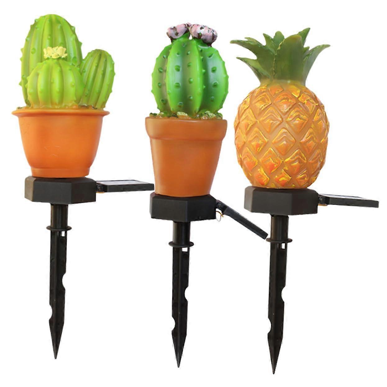 Pack of 3 Solar LED Garden Lights, 32*10CM Outdoor Lawn Lamps, Multi-Color Solar Ground Stakes