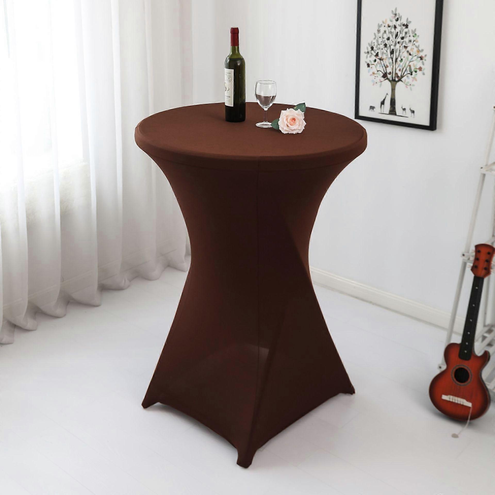 Stretch standing table cover, Polyester square corner for party, banquet, wedding (curry dark, 70110cm)