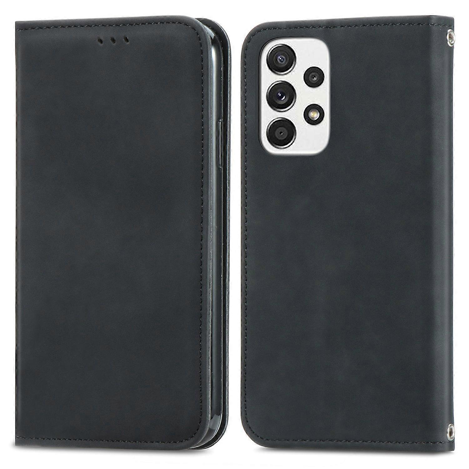 Case for Samsung A16 black leather business Solid Magnetic