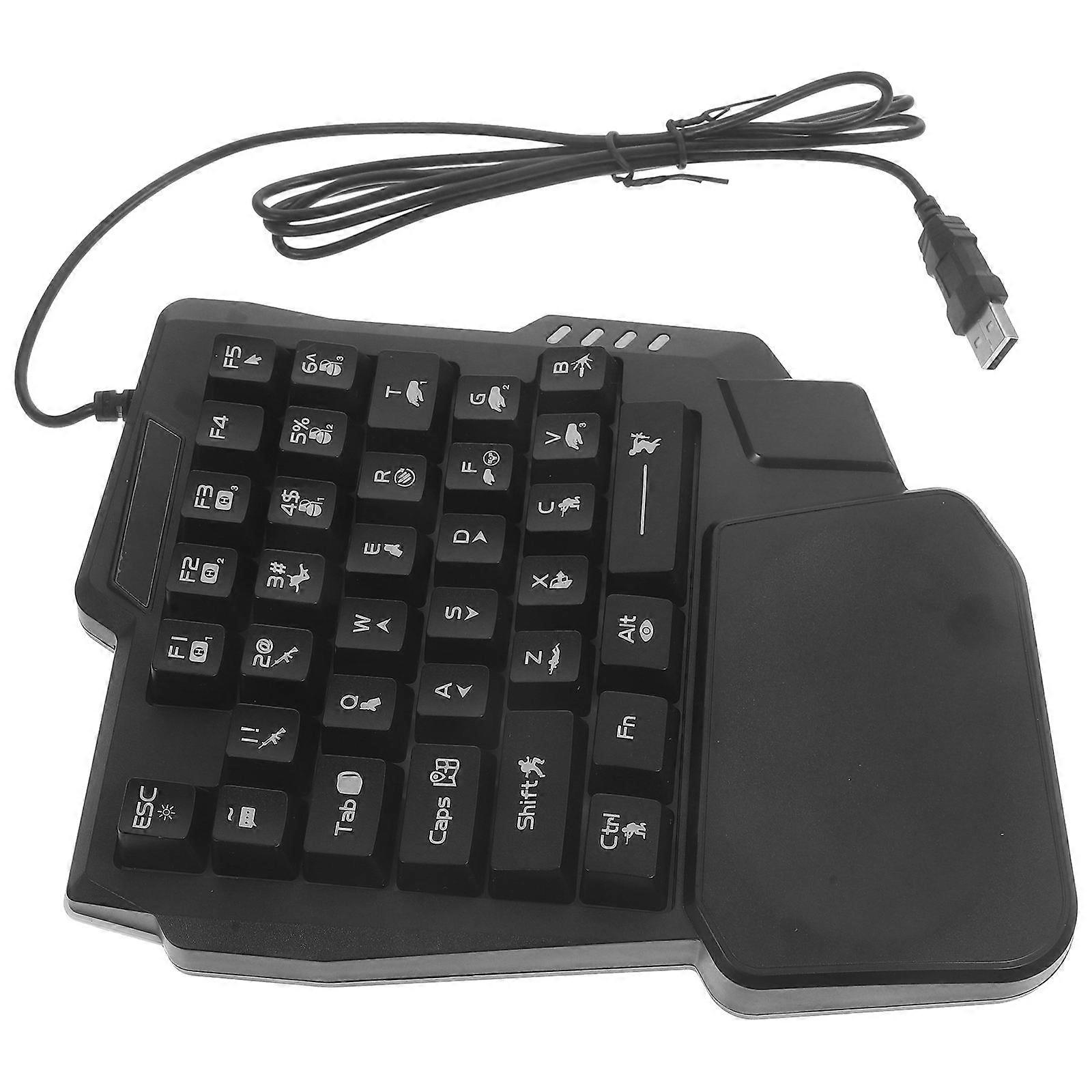 Backlight Keyboard Black Compact 35- Durable ABS Construction for Gaming Use