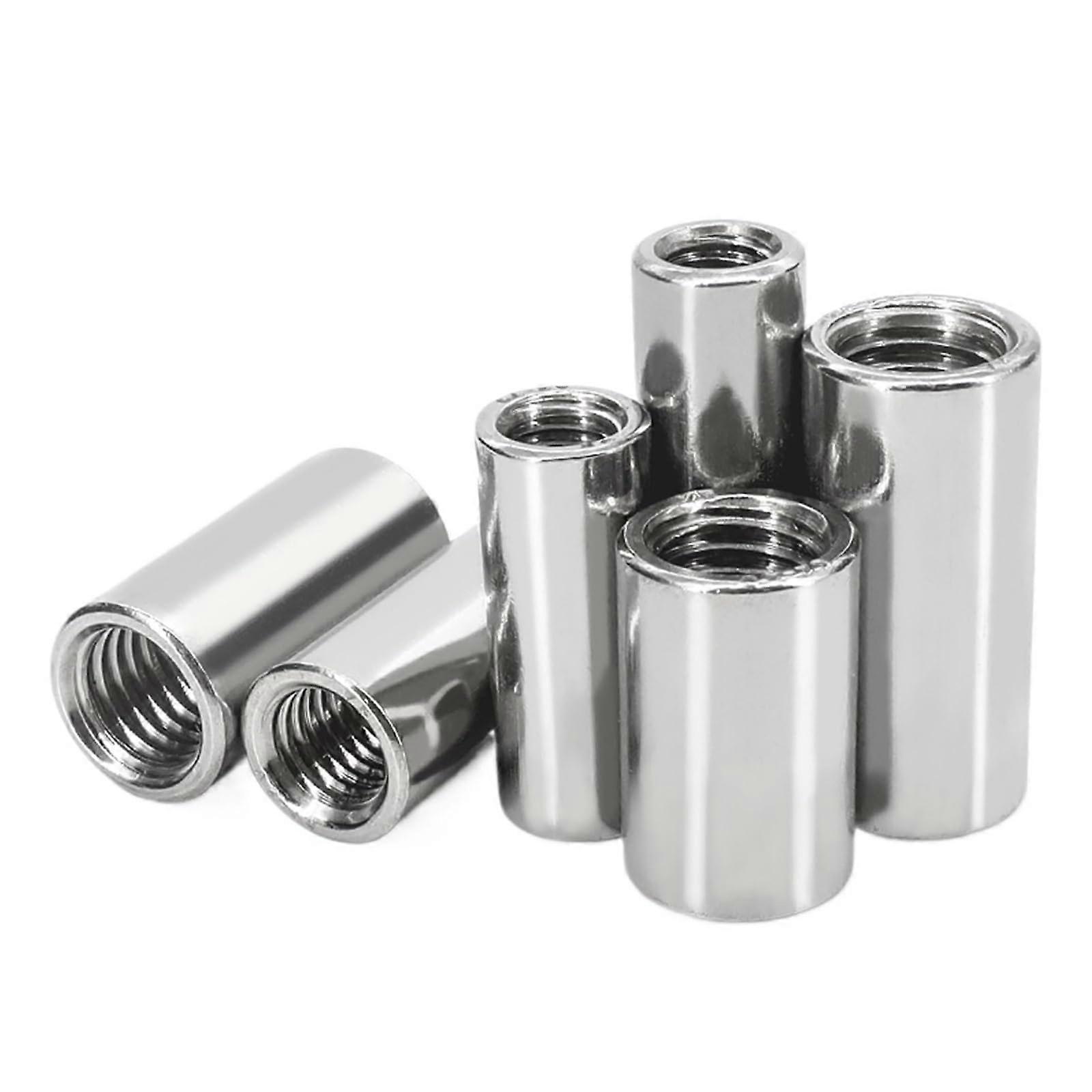Round Connecting Nuts, 210pcs M3 M4 M5 M6 M8 M10 304 Stainless Steel Extension, Thickened Round Union Nut Connector, Sleeve Nut (M8x12x30mm (2pcs))