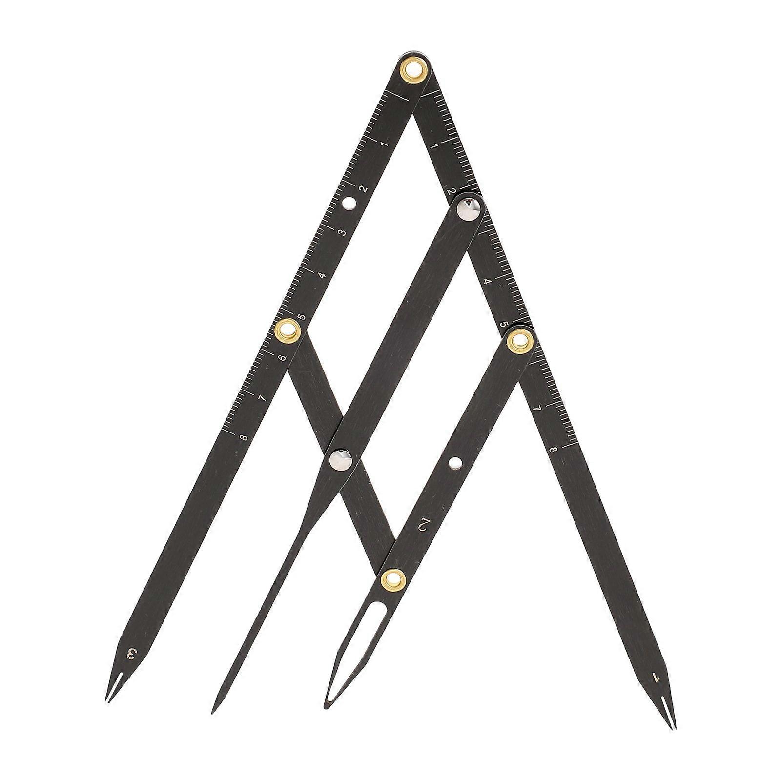 1pc Sliding Three-point Stainless Steel Eyebrow Ruler Golden Ratio Ruler