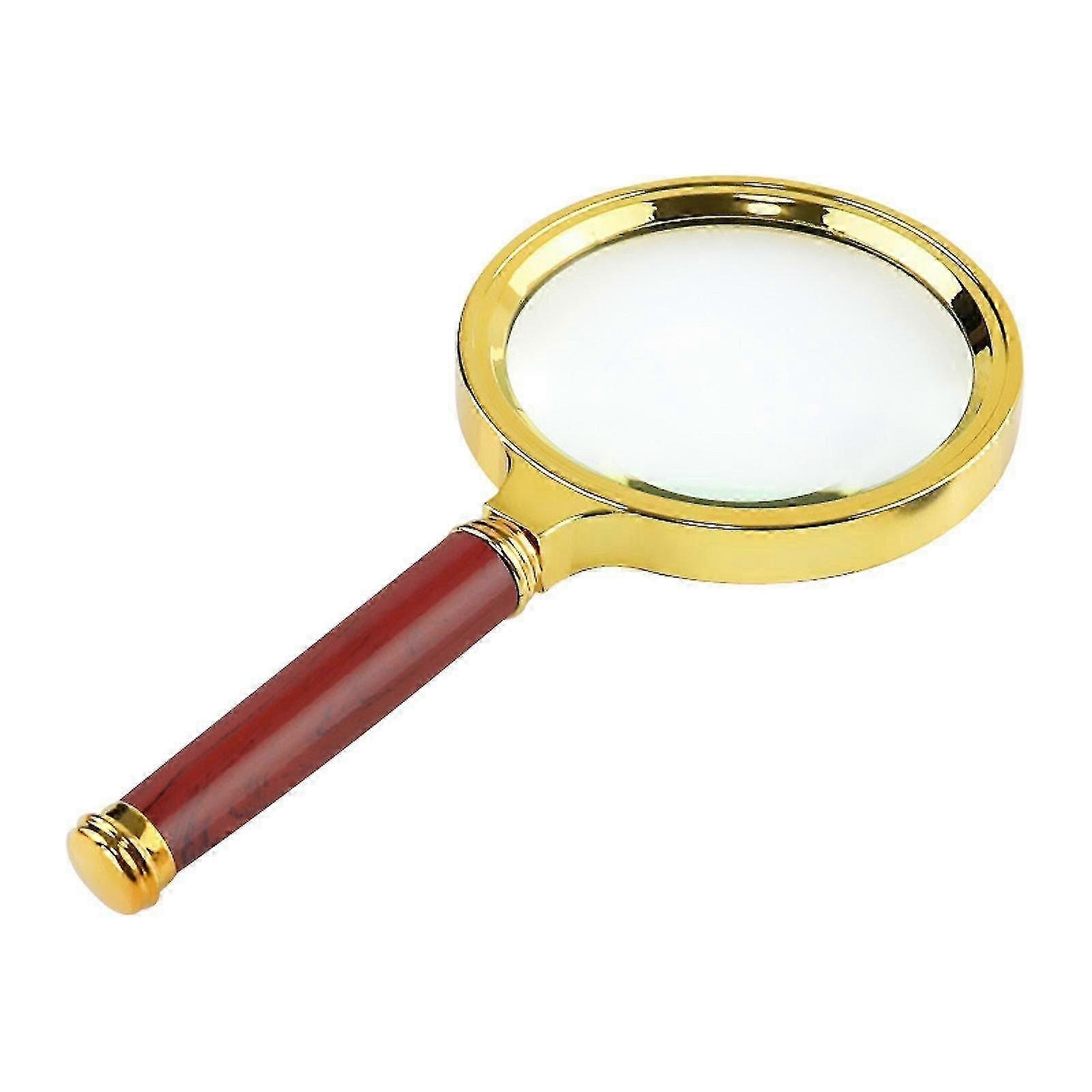 Magnifying Glass 10x Handheld Wood Handle Retro Reading Magnifier , For Seniors Book Newspaper Reading And Kids Nature Hobby Exploration,5.7*2.4inch