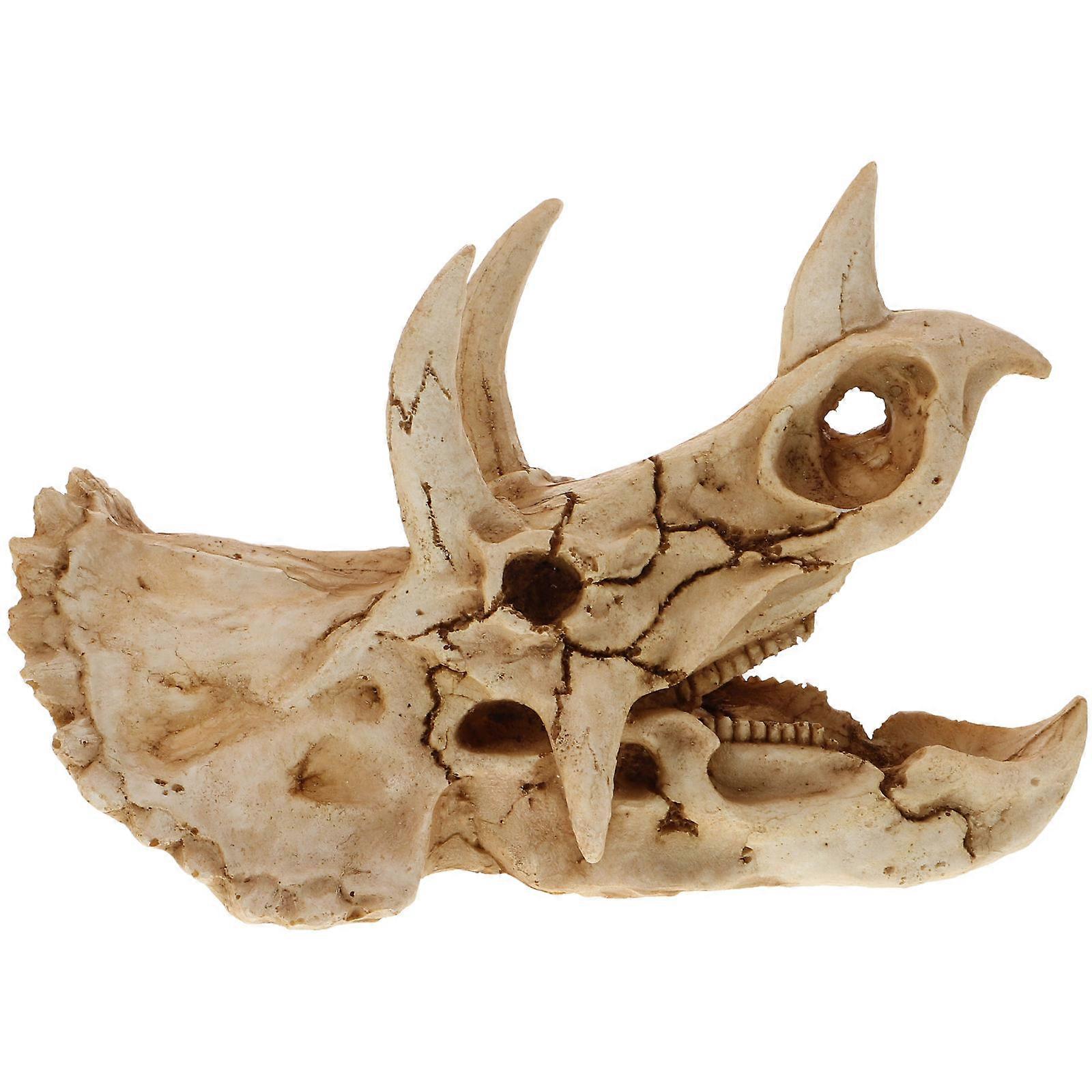 Realistic Dinosaur Skull Ornament Reptile Hideaway Terrarium 17x9x9cm Hiding 1Set