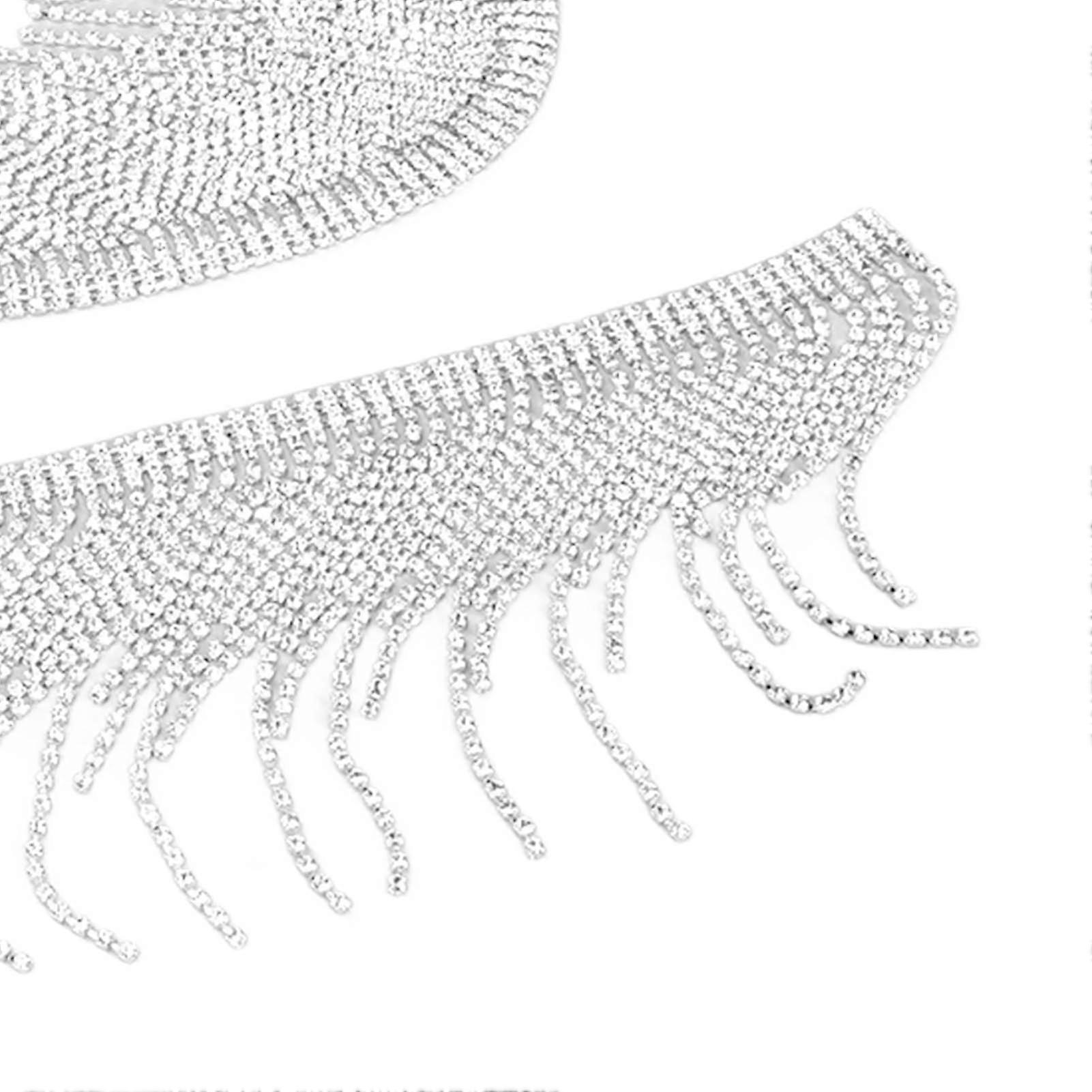 1 Yard Rhinestone Tassel Chain Rhinestone Fringe Trim DIY Accessory Shiny Fashion Decoration for Belt Shoes