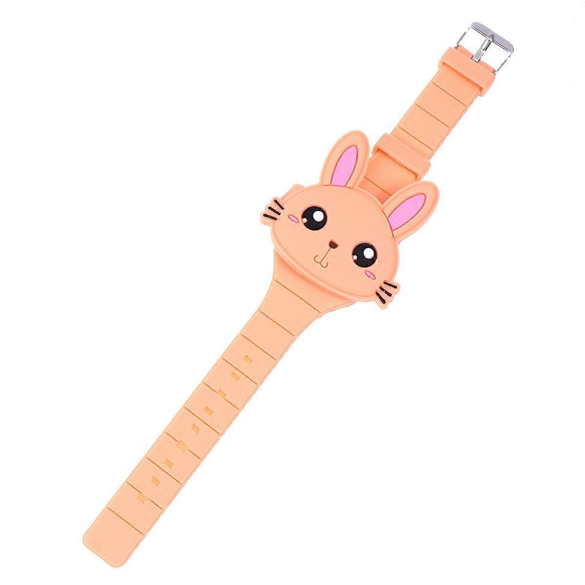 Orange Silicone Cartoon Kids Watch Durable Timekeeping Toy Perfect for Baby Showers and Birthday Parties