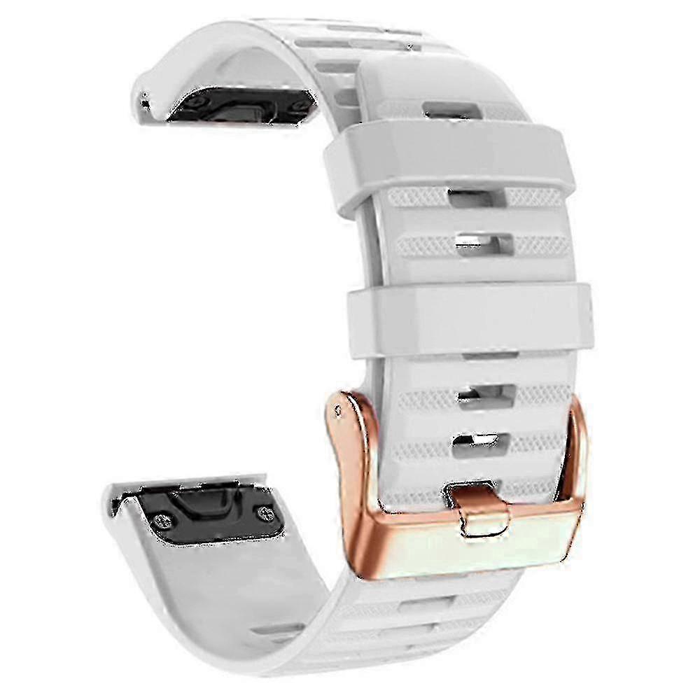 Garmin Fenix 7s için silikon saat kayışları, gül rengi altın tokalı 20 mm kayış