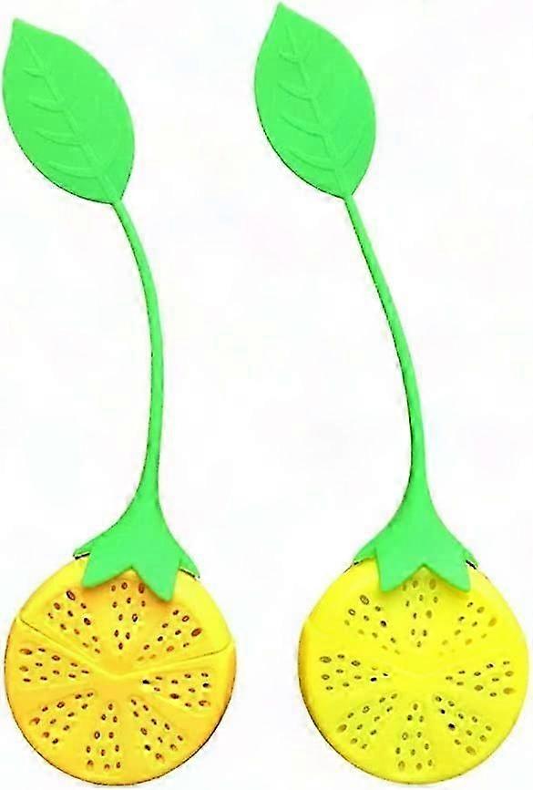 Tea Infuser Set of 2, Silicone Strainer for Loose Tea Leaves, Lemon Filter Diffuser for Mugs