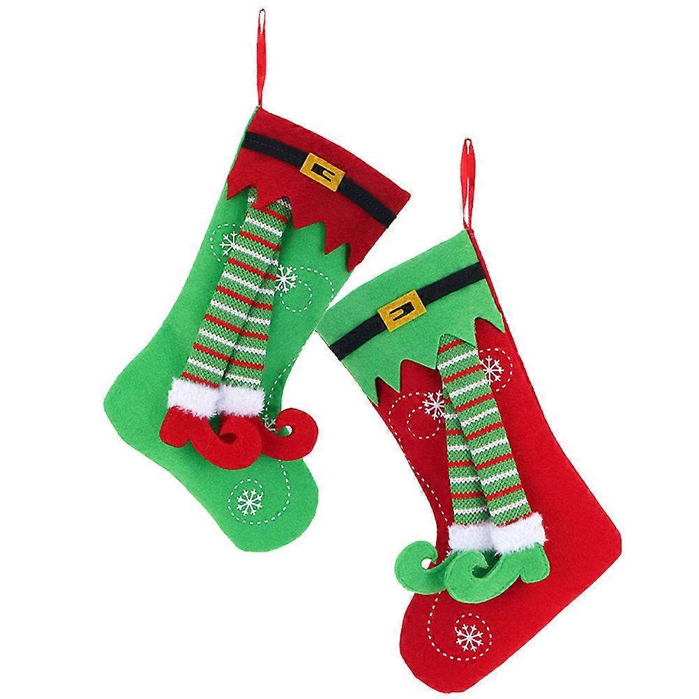 Festive Socks Christmas Stockings Gift Decoration Assorted Color 30.50X19.00X0.50CM 2Pcs